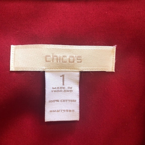 CHICO’S / no iron/ size 1/ button down/ red / Long sleeve - Picture 6 of 10
